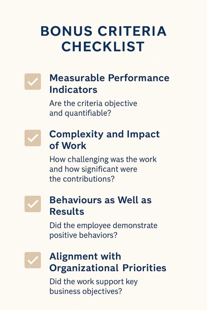 bonus criteria checklist